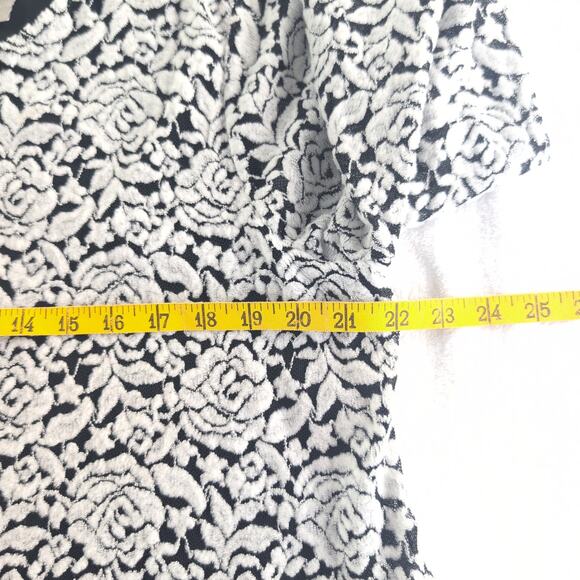 Chico's Rose VelvetBurnout Jaquard LanternSleeve Delicate Romantic Top Women's L - Picture 9 of 13